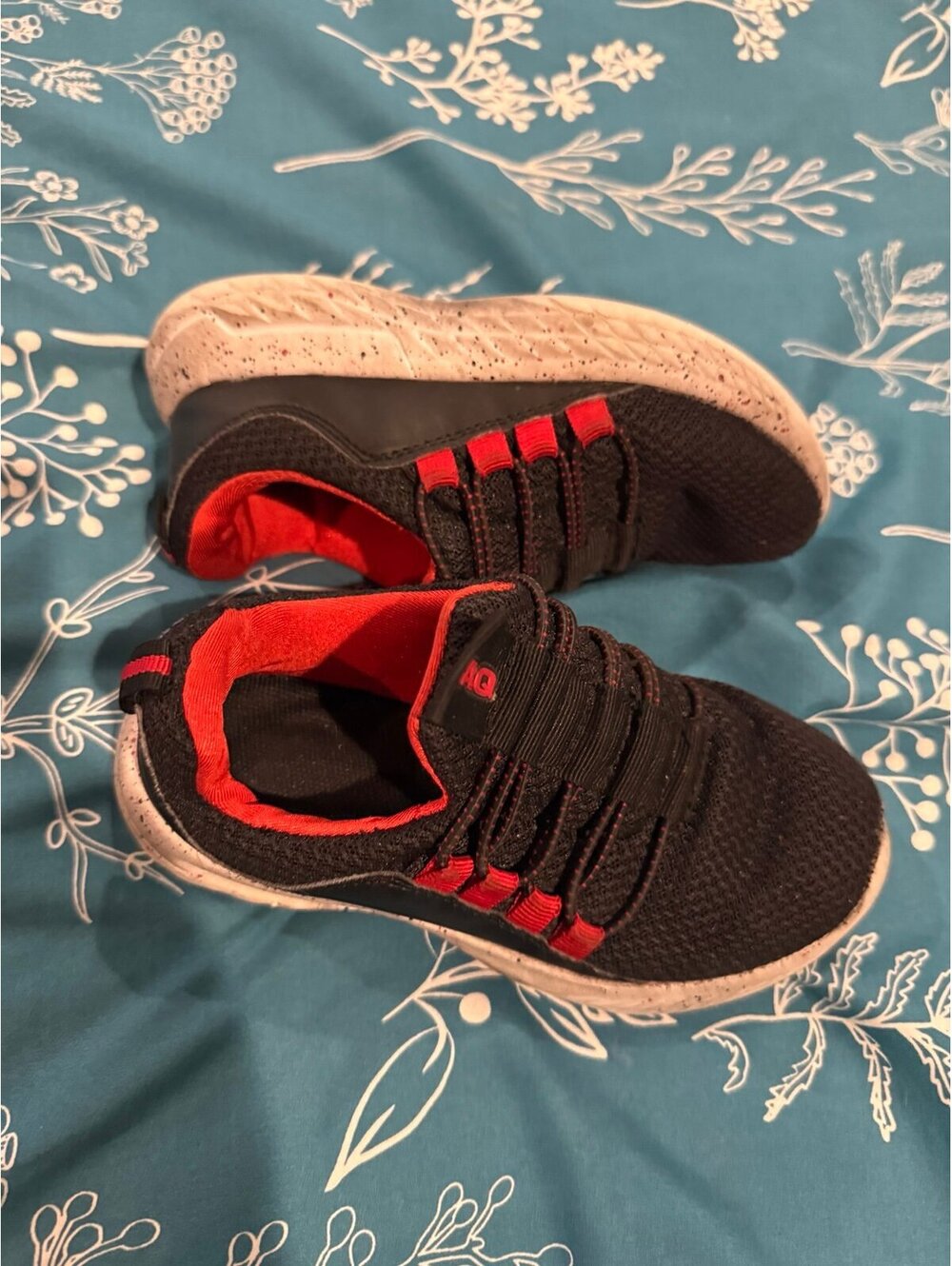 Boys size 12 red and black shoes